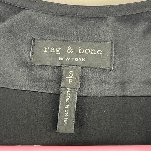 Rag & Bone Victor V-Neck Wrap Silk Short Dress black womens ize SMALL - Picture 7 of 8